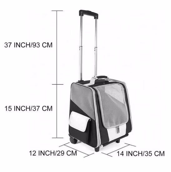 Waterproof Durable Multipurpose Nylon Foldable Pull Rod Pet Carrier Dog Bag