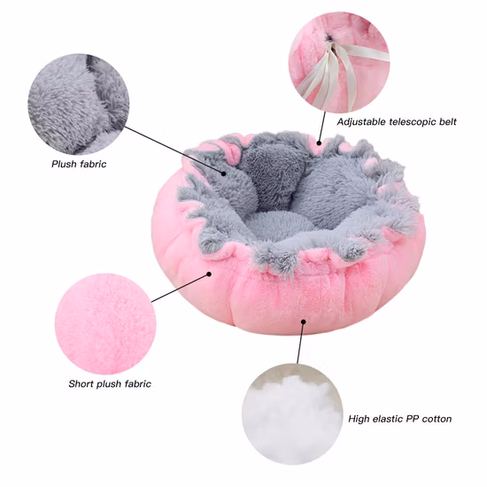 2 Way Use Luxury Pet Beds Dog Baskets with Sherpa Round