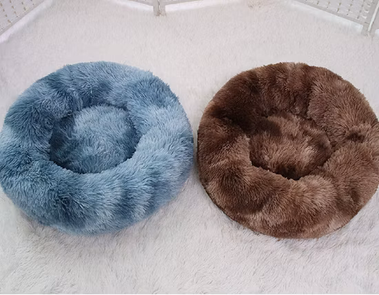 Blue Soft Fleece Offwhite Needle Fur Dog Bed